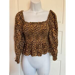 Francesca's Animal Cheetah Print Crop Top M